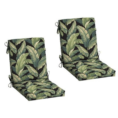 Arden 2-Pack Outdoor Patio Dining Chair Cushion, 20x44, Rain-Proof Seat Pad, Fade-Resistant Outdoor Cushion Black Cabana Stripe