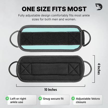 DMoose Ankle Strap for Cable Machine - One Size Fit with Premium Padding, Workout Kickback Ankle Cuffs, Ankle Bands for Working Out, Booty Workouts, Leg Extension, Hip Abductors & Lower Body Exercises