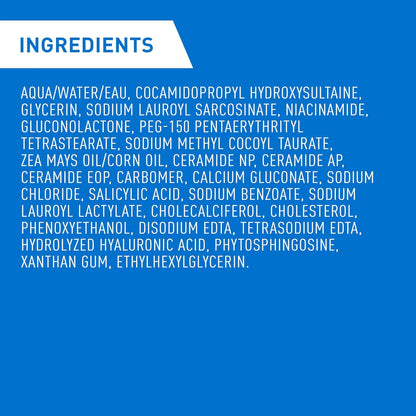 CeraVe Salicylic Acid Reinigung, Erneuerndes Peeling-Gesichtswaschmittel mit Vitamin D für normale Haut, parfümfrei, von CeraVe verifiziert, 473 ml