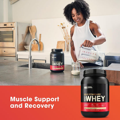 OPTIMUM NUTRITION Gold Standard 100% Whey Protein Powder, Banana Cream, 907g - [packaging may vary]