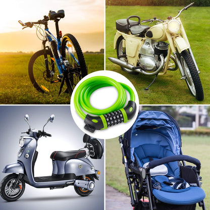 Opaza Fahrradschloss mit 5-stelligem Code, 1,2 m/4 Fuß Fahrrad-Kabelschloss, leichtes & sicheres Fahrradkettenschloss für Fahrrad, Mountainbike, E-Bike, Scooter