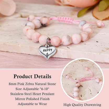 Sereney Birthday Gifts for Girls, Beaded Bracelets as 1/2 1 2 3 4 5 6 7 8 9 10 11 12 13 14 15 16 Year Old Birthday Gift, Adjustable Cross/Pearl Bracelet as Happy Birthday Gifts for Daughter