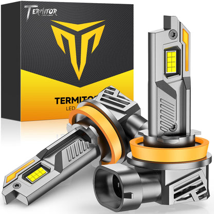 Termitor 2026 Upgraded H13/9008 Light Bulbs, 100,000LM 15X Ultra-Bright, 6500K Pure White 9008/H13 Fog Light Off-Road Conversion Kits, Easy Plug-N-Play Installation, IP68 Waterproof, Pack of 2