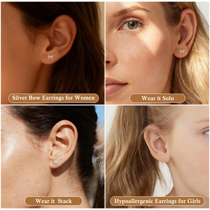 Sereney Dance Ohrringe 925 Sterling Silber Halo Stecker Hypoallergene Ohrringe für Damen, CZ 8 mm Runde Zirkonia Ohrstecker Ohrringe für Herren