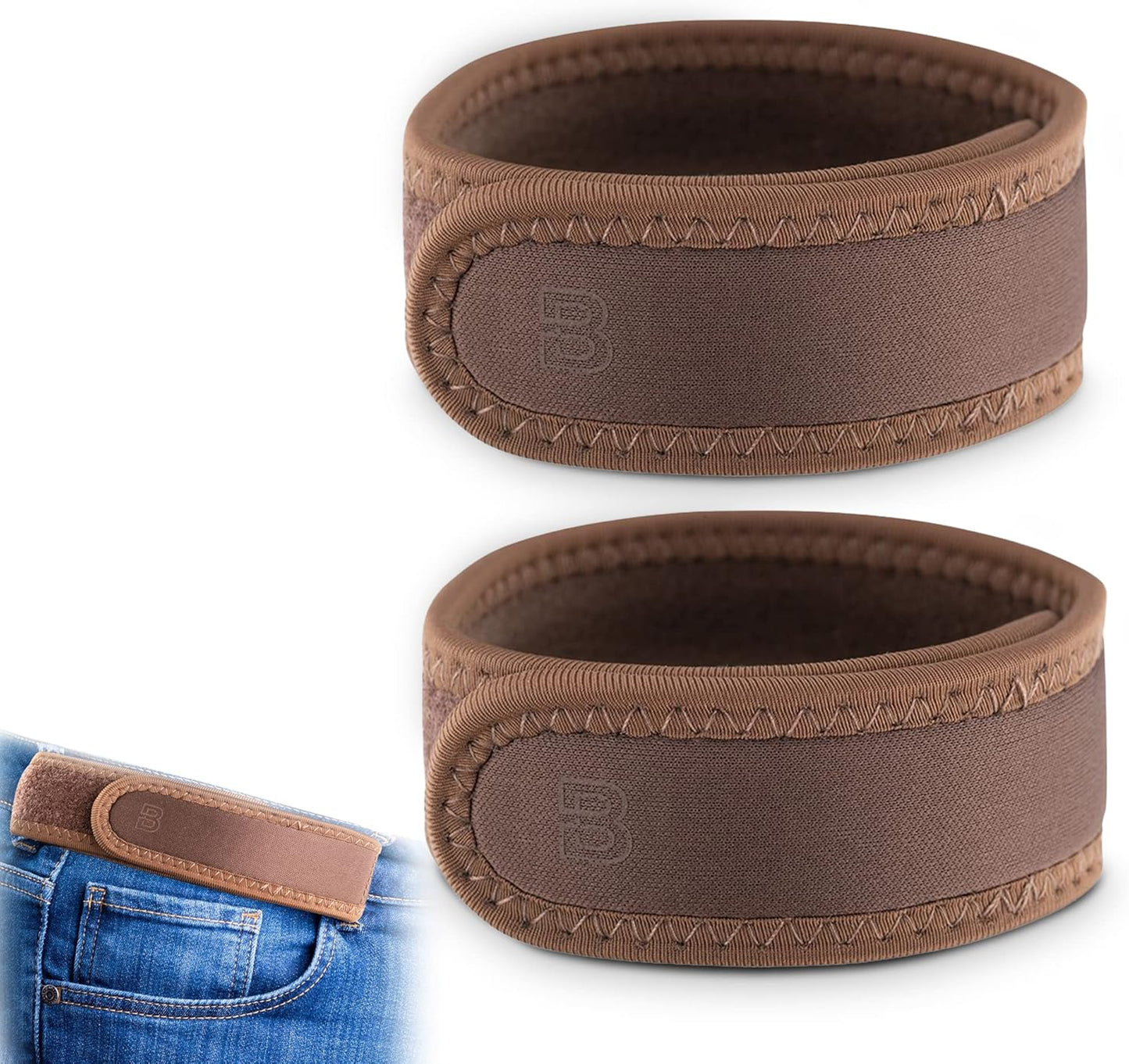 BeltBro Pro for Men and Women Elastic No Buckle Invisible Belt Patented Metal Free TSA Soft Adjustable Side Tactical Belt