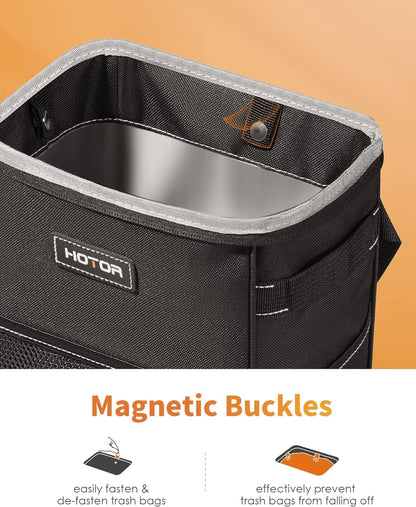 HOTOR Car Trash Can with Lid and Storage Pockets - A Game-Changer for a Clutter-Free Ride