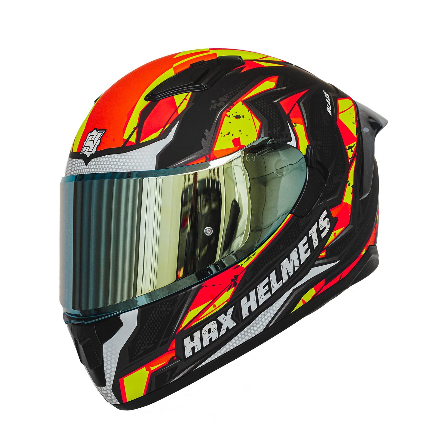 HAX Obsidian Full Face Dual Visor Adult Motorcycle Helmet for Motorbike Street Bike with Pinlock Ready DOT Approved Matte Black Gold L