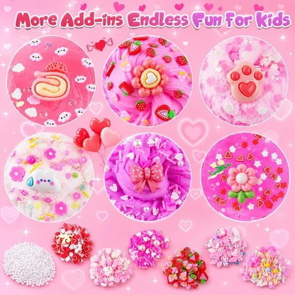 6 Pack Slimes, Pink Slime Kids, Cloud Slime kit for Girls Ages 8-12, Toys for Girls and Boys, for Kids Slime Set Party kit Goodie Bag Stuffers, 4 5 6 7 8 9 10 Year Old Girl Birthday Gift Cute Stuff