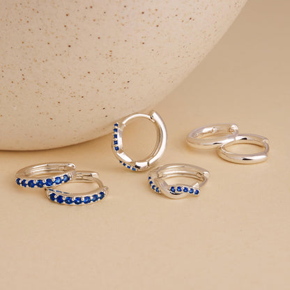 Inerney 14K Gold Plated Huggie Hoop Earrings for Women, Small Sterling Silver Earring Set Hypoallergenic Cartilage Helix Stacks, Mini Dainty Cute Trendy Birthstone Jewelry Gift for Multiple Piercings