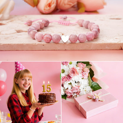 Sereney 5 Jahre altes Mädchen Geburtstagsgeschenkideen, verstellbares rosa-weißes Perlenarmband als Fünf-Jahres-5-Jahre-altes 5. Geburtstagsgeschenk für Teenager-Mädchen, Tochter, Nichte, Enkelin