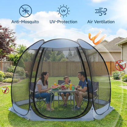 Alvantor Pop Up Screen House Tent, Instant Outdoor Gazebo with Mosquito Netting & UPF 50+ Sun Protection, Portable Canopy Shelter for Patio, Backyard, Camping (2-10 Person)