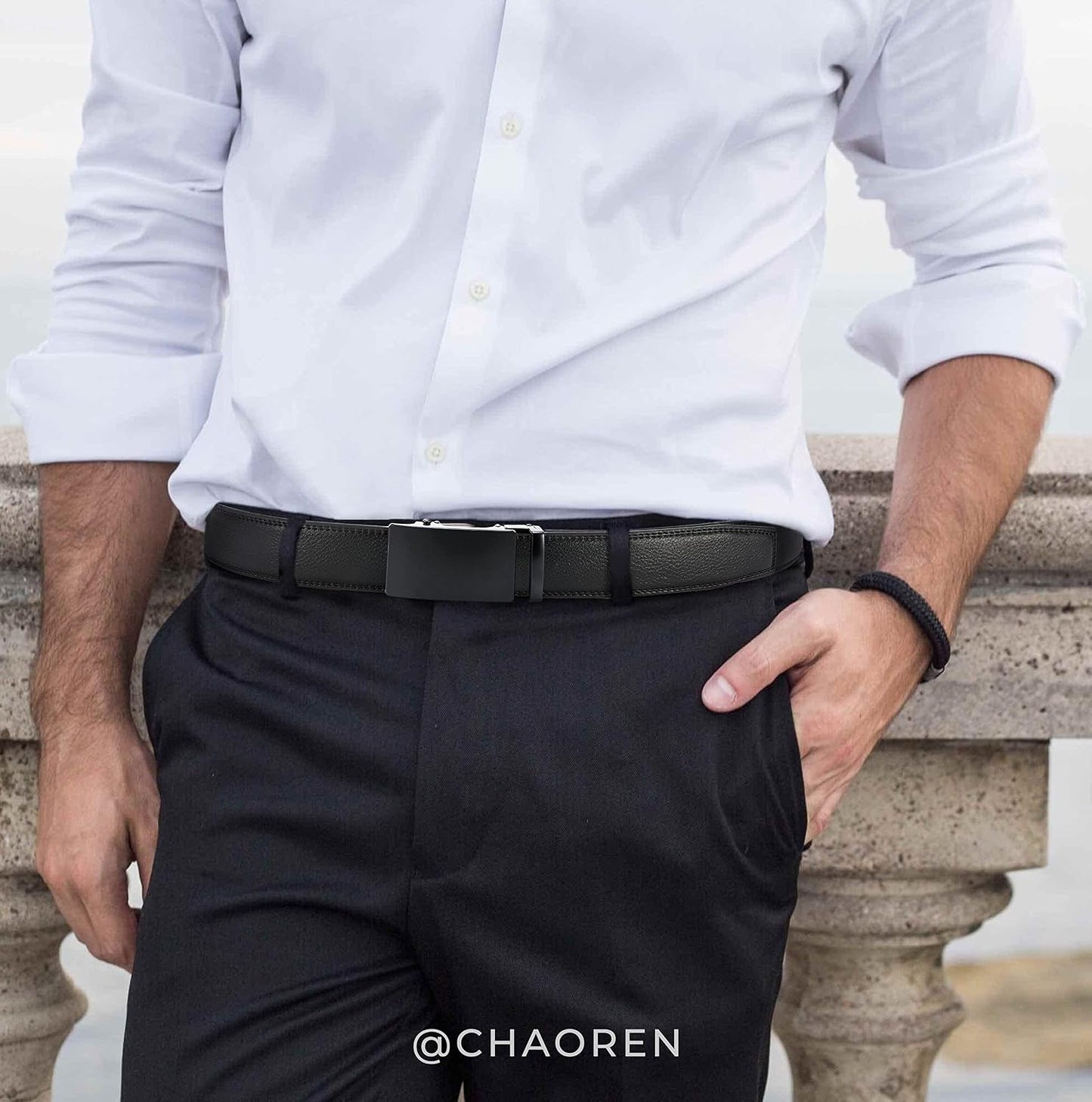 CHAOREN Mens Belt Leather Belts for Men Ratchet Belt, Customizable Fit (35mm)