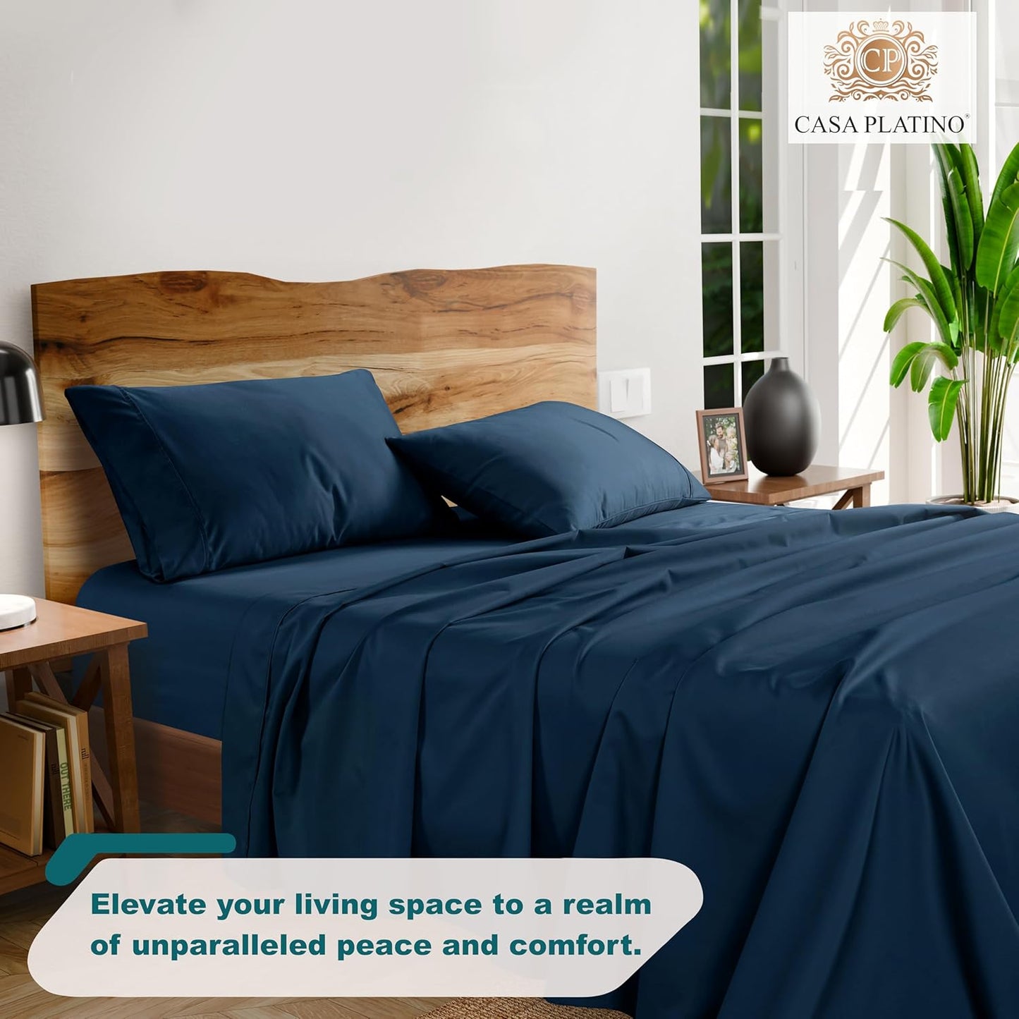 1000 Thread Count Queen Size Bed Sheet Set - Luxurious Comfort for a Restful Night's Sleep