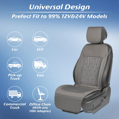 Paffenery 2026 Upgraded Cooling Car Seat Cover Front Seat, 12V-24V Ventilated Cooling Car Seat Cushion, Cooled Seat Cover for Car SUV Truck Universal Fit, Classic Black
