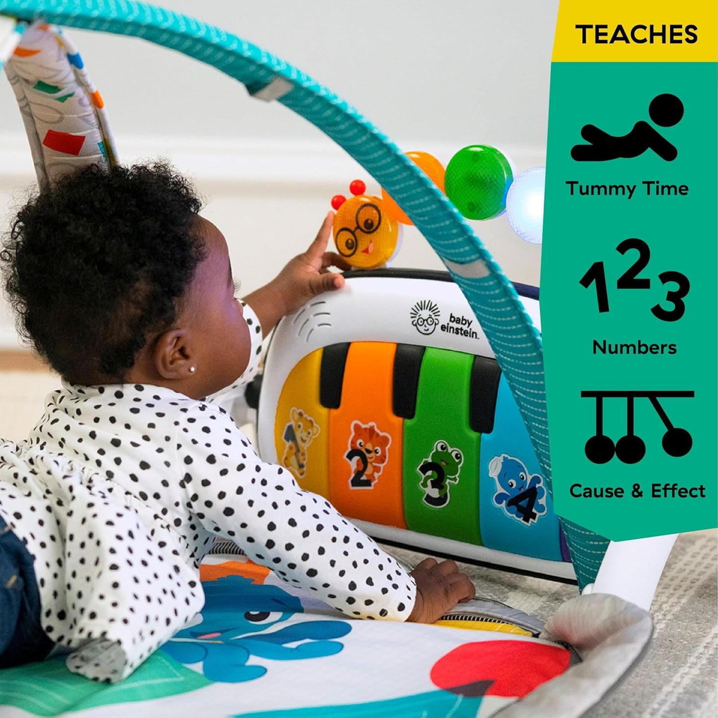 Baby Einstein 4-in-1 Kickin' Tunes Musik- und Sprachspielmatte und Klavier-Bauchlage-Aktivitätsmatte