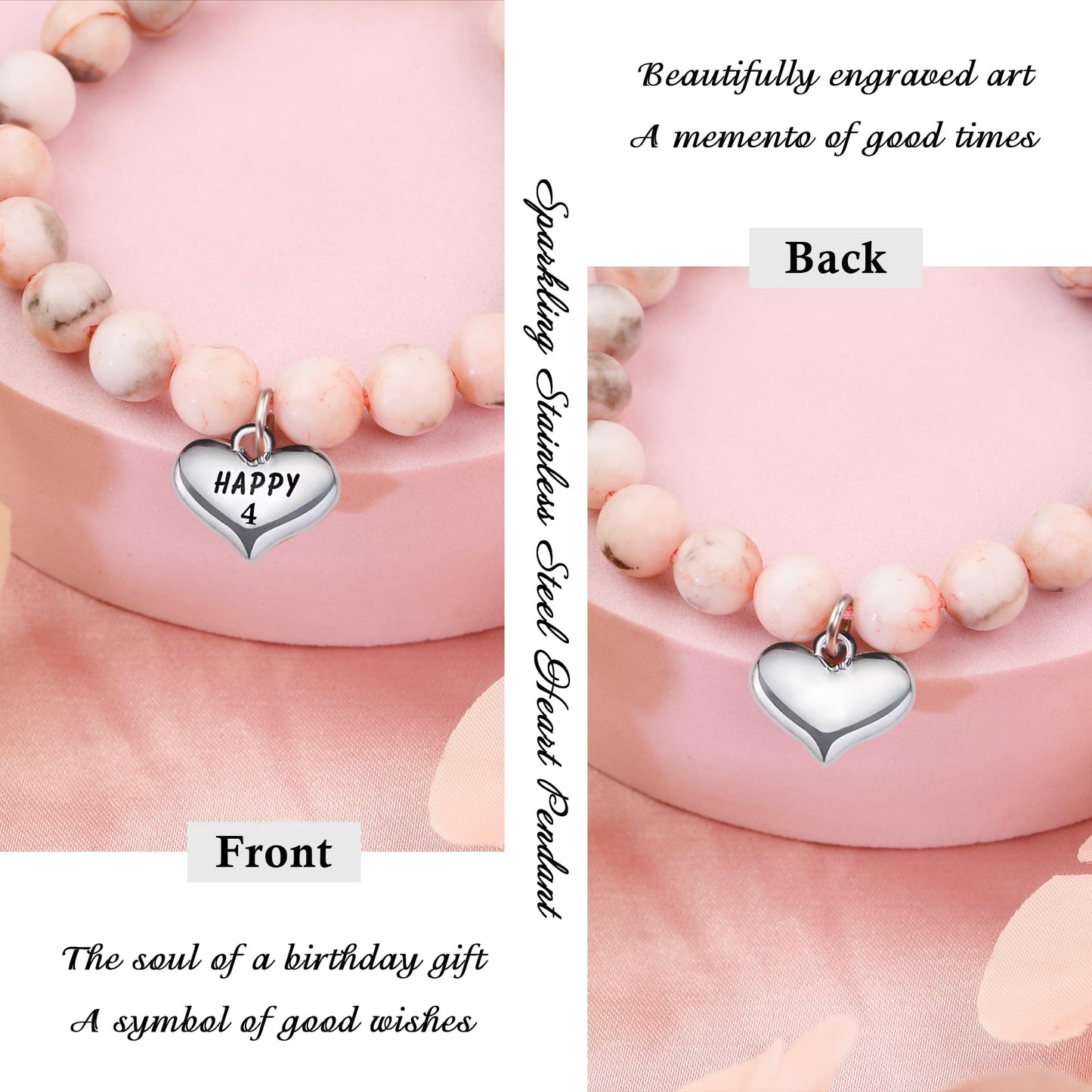 Sereney 5 Jahre altes Mädchen Geburtstagsgeschenkideen, verstellbares rosa-weißes Perlenarmband als Fünf-Jahres-5-Jahre-altes 5. Geburtstagsgeschenk für Teenager-Mädchen, Tochter, Nichte, Enkelin
