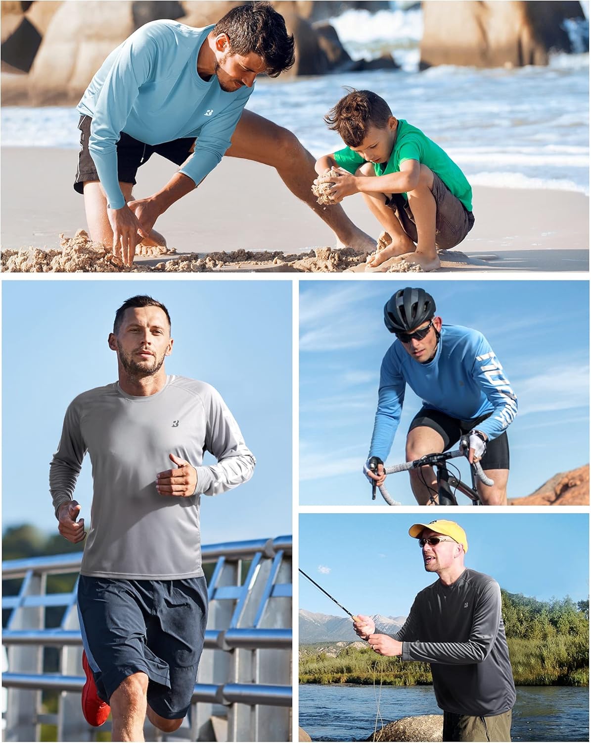 Roadbox Mens UPF 50+ UV Sun Protection Shirts
