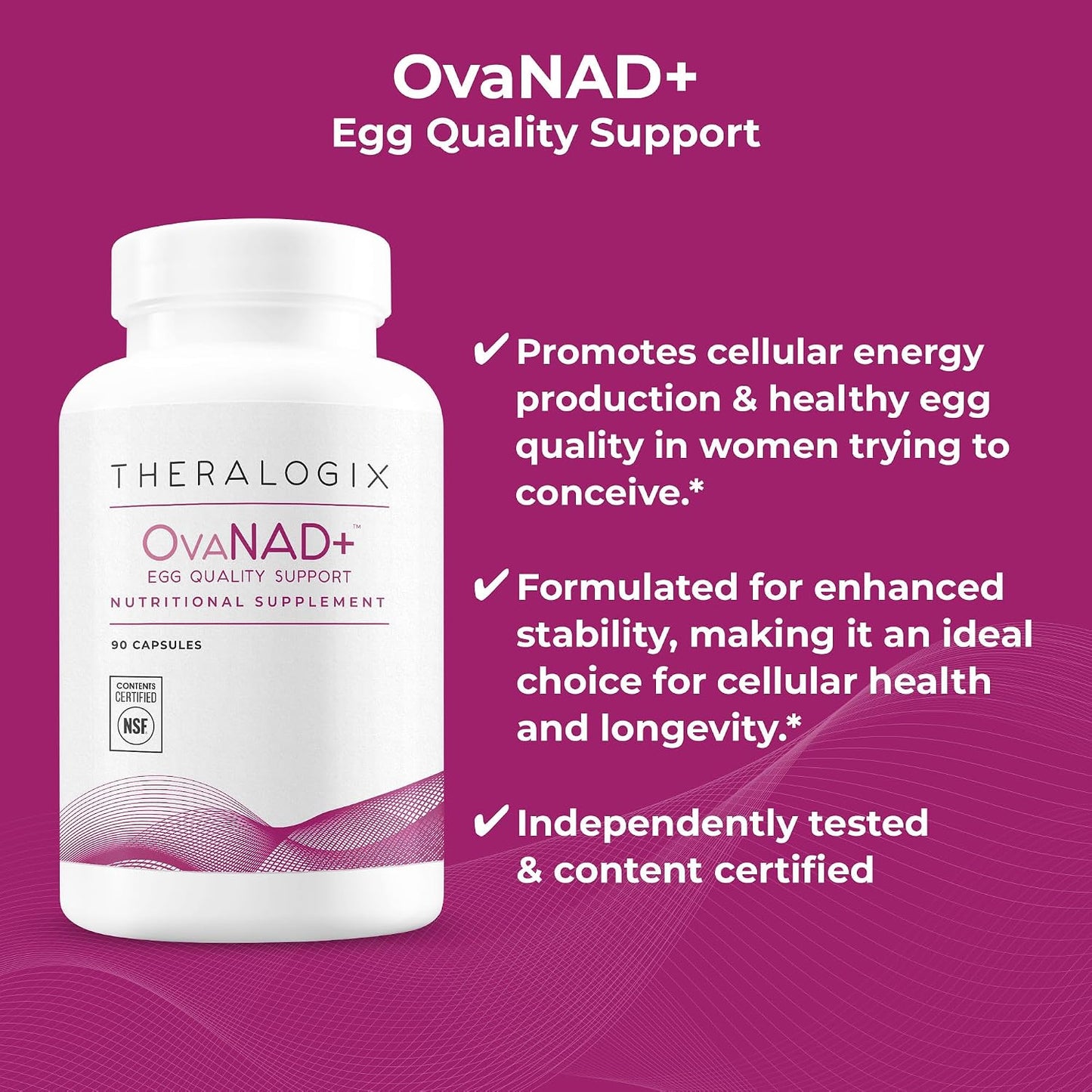Theralogix TheraNatal OvaVite Preconception Vitamins + OvaNAD+ Egg Quality Support Bundle, (Pack of 2)