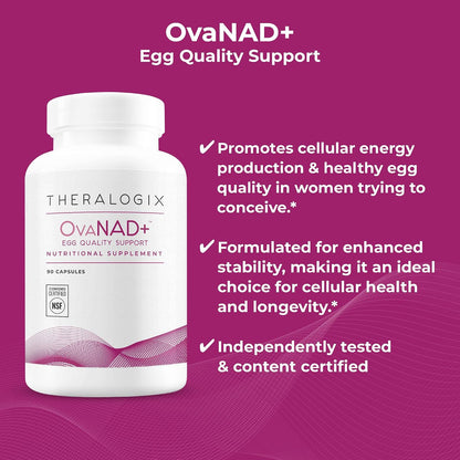 Theralogix TheraNatal OvaVite Preconception Vitamins + OvaNAD+ Egg Quality Support Bundle, (Pack of 2)
