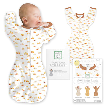SwaddleDesigns Swaddle Sack with Arms Up Half-Length Sleeves and Mitten Cuffs,
