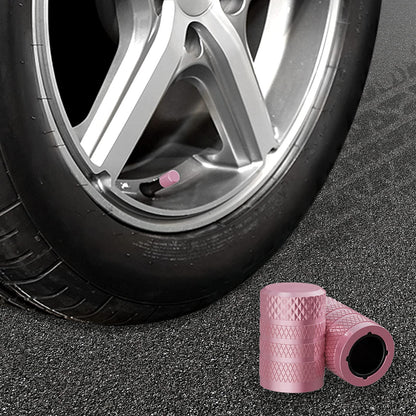 CKAuto Tire Valve Stem Caps, Black, 4 pcs/Pack, Anodized Aluminum Tire Valve Cap Set, Corrosion Resistant, Universal Stem Covers for Cars Trucks Motorcycles SUVs and Bikes