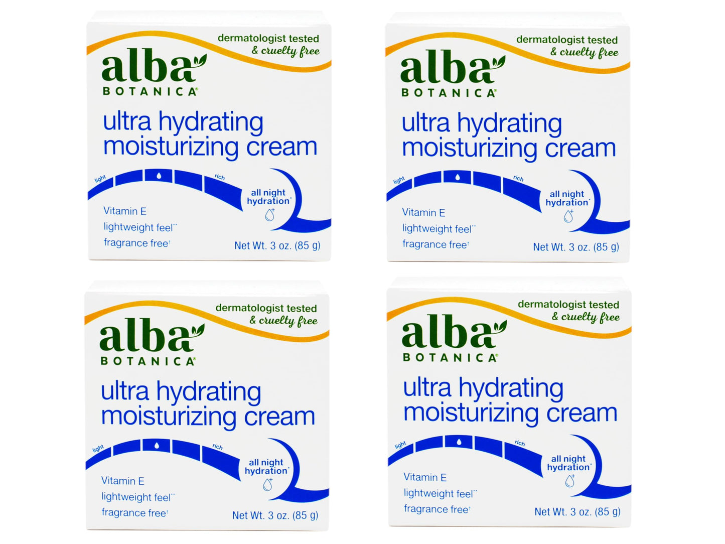 Alba Botanica Hawaiian Moisture Cream, Soothing Jasmine & Vitamin E 3 oz (Pack of 6)