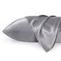 Bedsure Satin Pillow Case Queen Size 2 Pack, Similar to Silk Pillow Cases, Silky Pillowcase Covers for Hair and Skin with Envelope Closure, Gifts for Women Men, Grey, 20x30 Inches