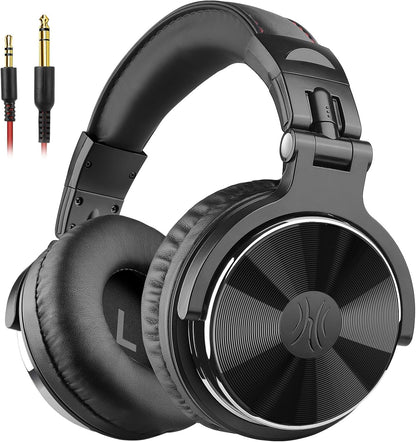 OneOdio Pro-10 Over Ear Wired Headphones for School Studio Monitor & Mixing DJ Stereo Headsets, 50mm Neodymium Drivers, in-Line Mic, 3.5mm/6.35mm Jack for AMP Computer Recording Phone Piano Guitar