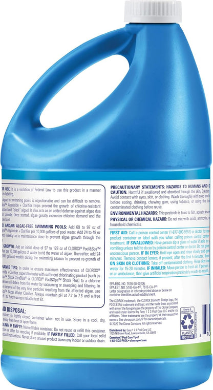 Keep Your Pool Crystal Clear with Clorox Pool&Spa Algaecide and Clarifier