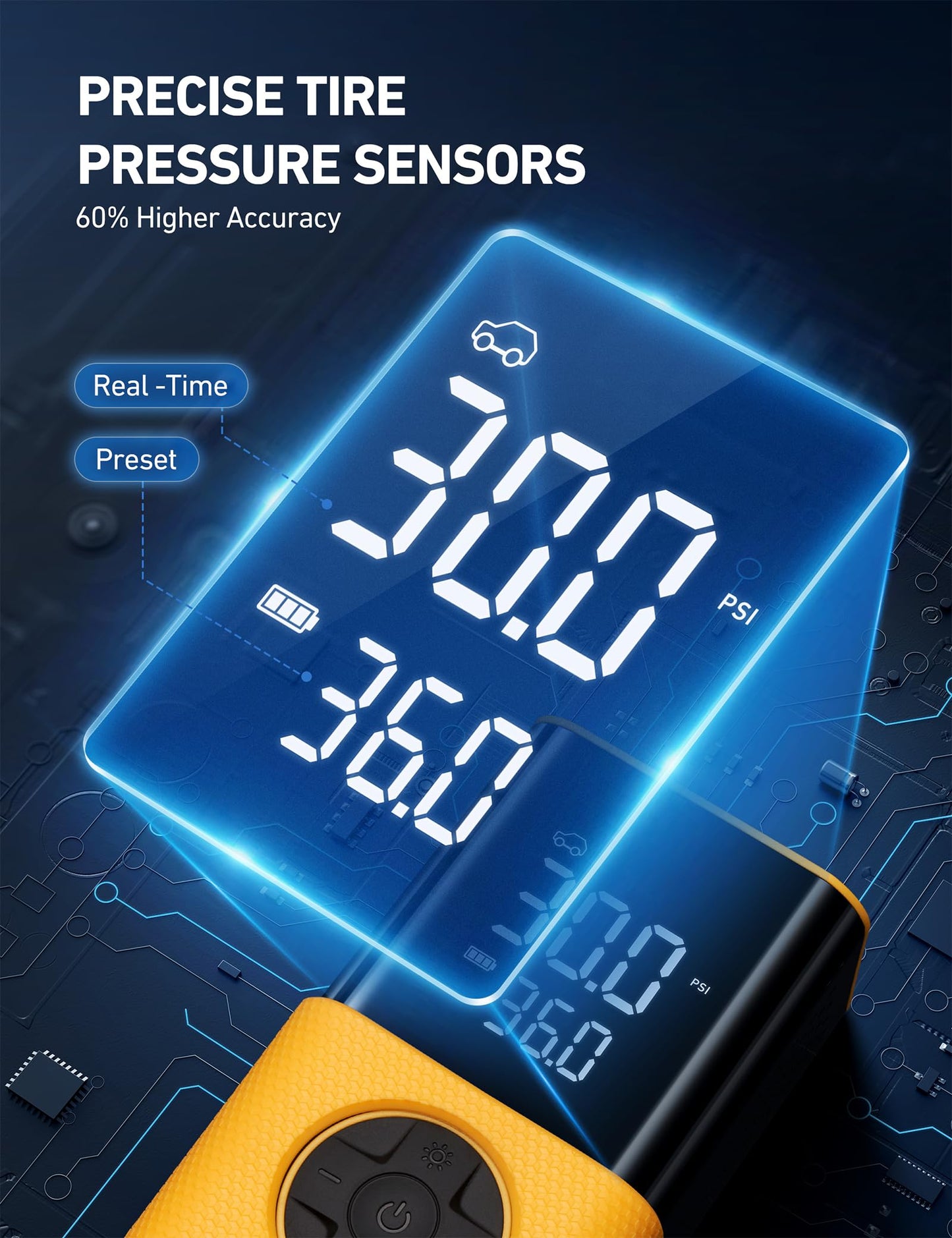 AstroAI L7 Tire Inflator Portable Air Compressor,150 PSI Cordless Mini Air Bike Auto Shut-Off Pump with Digital Display Pressure Gauge, Fast Inflation & LED Light for Car Tires,Motorcycles,Bikes,Balls