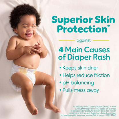 Pampers Swaddlers Windeln, Größe 0 (bis 4,5 kg), 84 Stück, Saugfähig, Hält Babys trocken und bequem, Hautverträgliche Einwegwindel