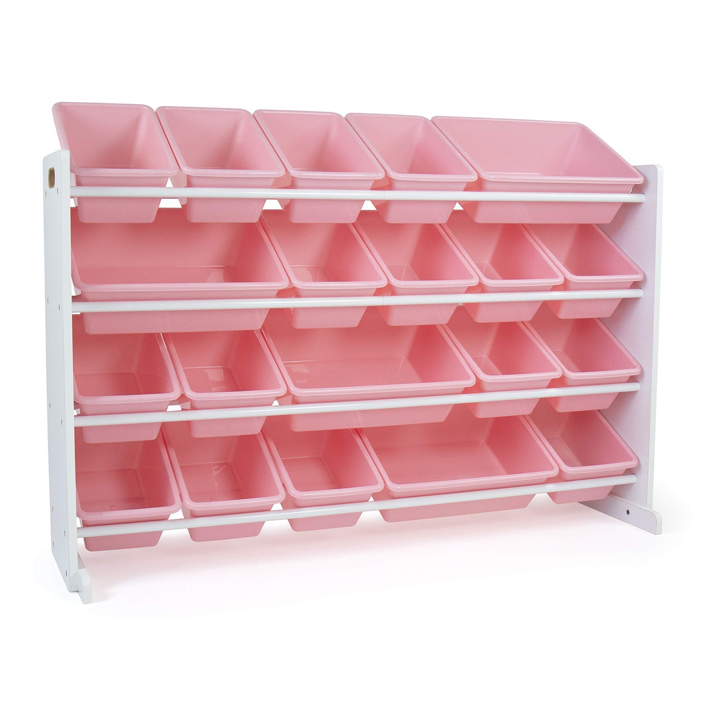 Humble Crew Toy Storage Organizer with 20 Removable Storage Bins for Kids Playroom, 4-Tier Toddler Toy Organization and Storage, Natural/White