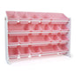 Humble Crew Toy Storage Organizer with 20 Removable Storage Bins for Kids Playroom, 4-Tier Toddler Toy Organization and Storage, Natural/White