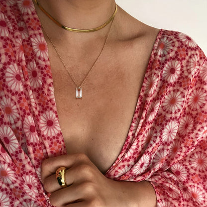 Tewiky Dainty 14k Gold Plated/Silver Cubic Zirconia Necklaces for Women, Simple CZ Jewelry Necklaces Trendy Gifts