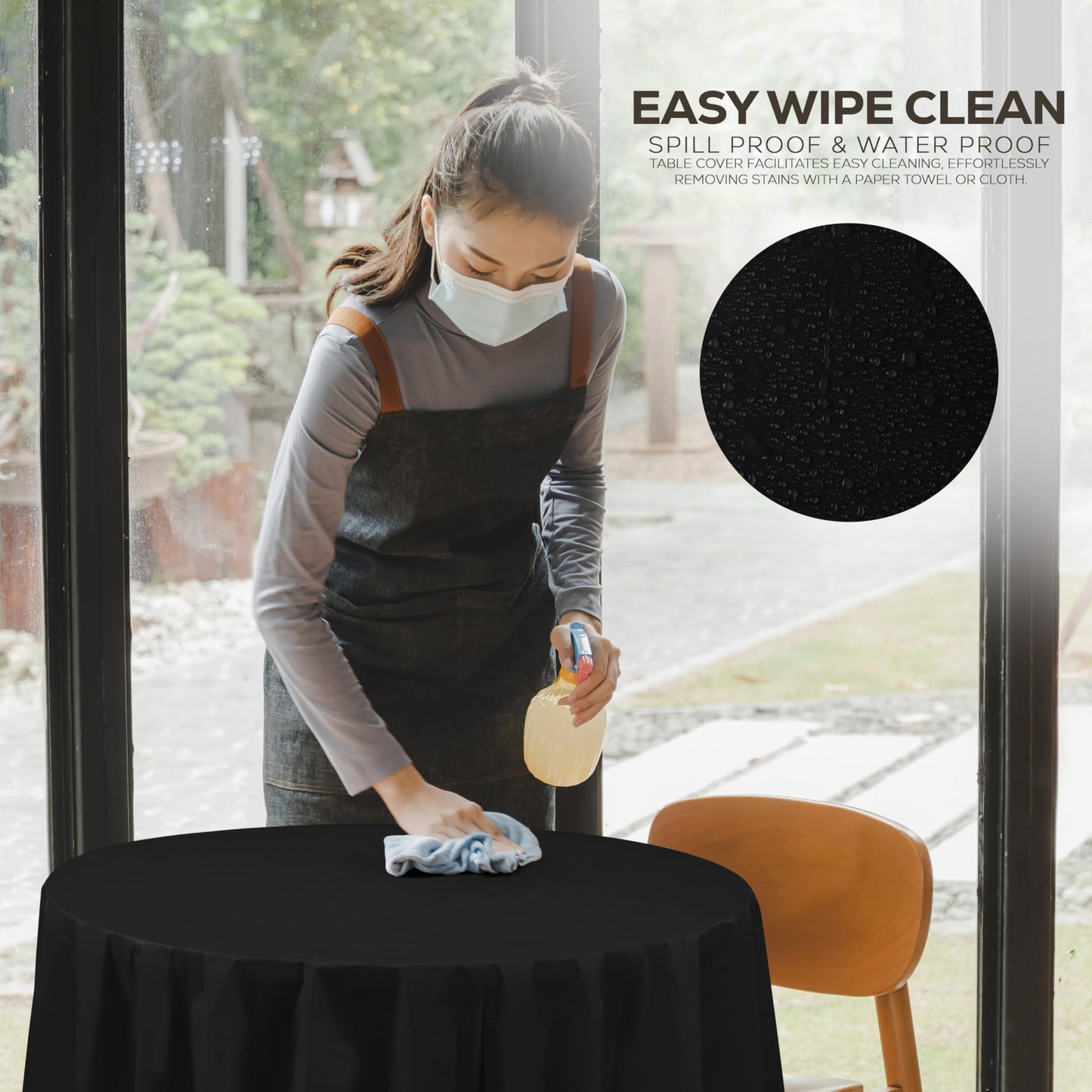 Utopia Kitchen Einweg-Tischdecke aus Kunststoff (12er Pack – 137x274 cm) Weiß Rechteckige Tischdecke Wasserdicht Schmutzabweisend Party-Tischdecke