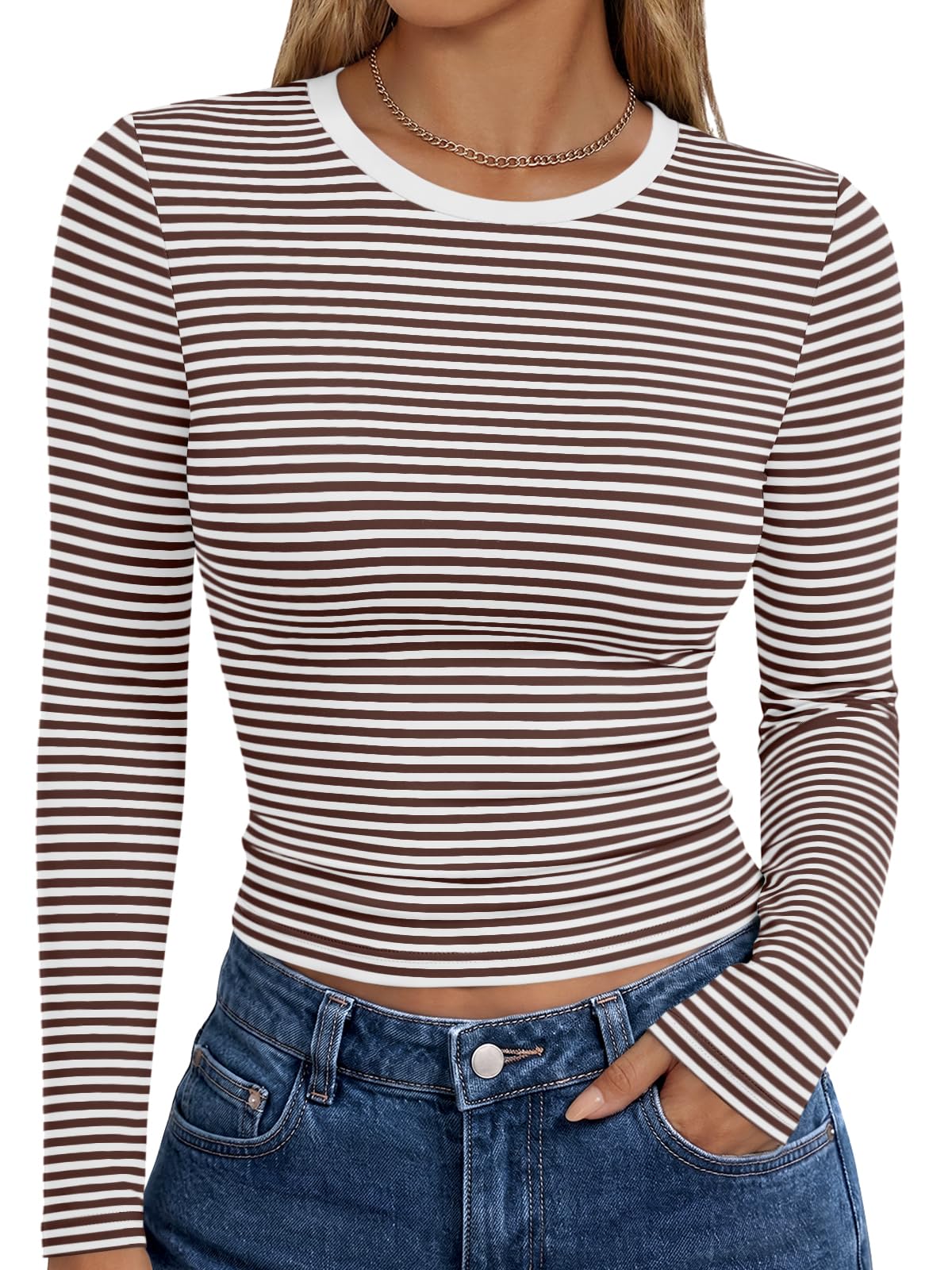Trendy Queen Womens Long Sleeve T Shirts Fall Fashion Basic Y2K Tops 2026
