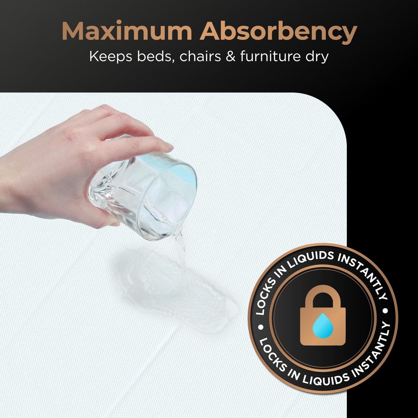 Inspire Super Absorbent Disposable Bed Pads for Chronic Incontinence Ultra Thick and Absorbent Bed Pads Disposable Adult | Pee Pads for Adults (36" X 36" Pack of 50) XX Large