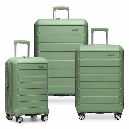 Traveler's Choice Pagosa Hardshell Expandable Luggage with Spinner Wheels, Slate Blue, 3-Piece Set (22/27/30)