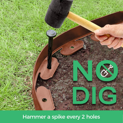 2-Inch x 66 FT Landscape Edging Border with 100 Spikes, No Dig Garden Border Edging Kit, Plastic Edging Border Flexible for Garden Flower Beds Lawn Yard Paver Pathway (Black)