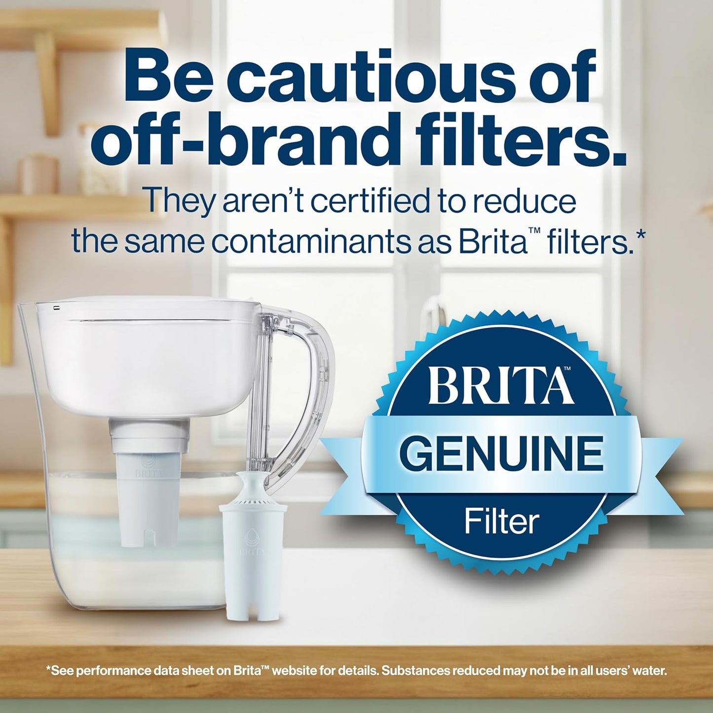 Brita Standard Replacement Filter, Reduces Contaminants while keeping healthy minerals, Certified by WQA to reduce Chlorine for improved taste, Made without BPA, Replace after 151 litres, 3 Count