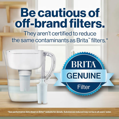 Brita Standard Replacement Filter, Reduces Contaminants while keeping healthy minerals, Certified by WQA to reduce Chlorine for improved taste, Made without BPA, Replace after 151 litres, 3 Count