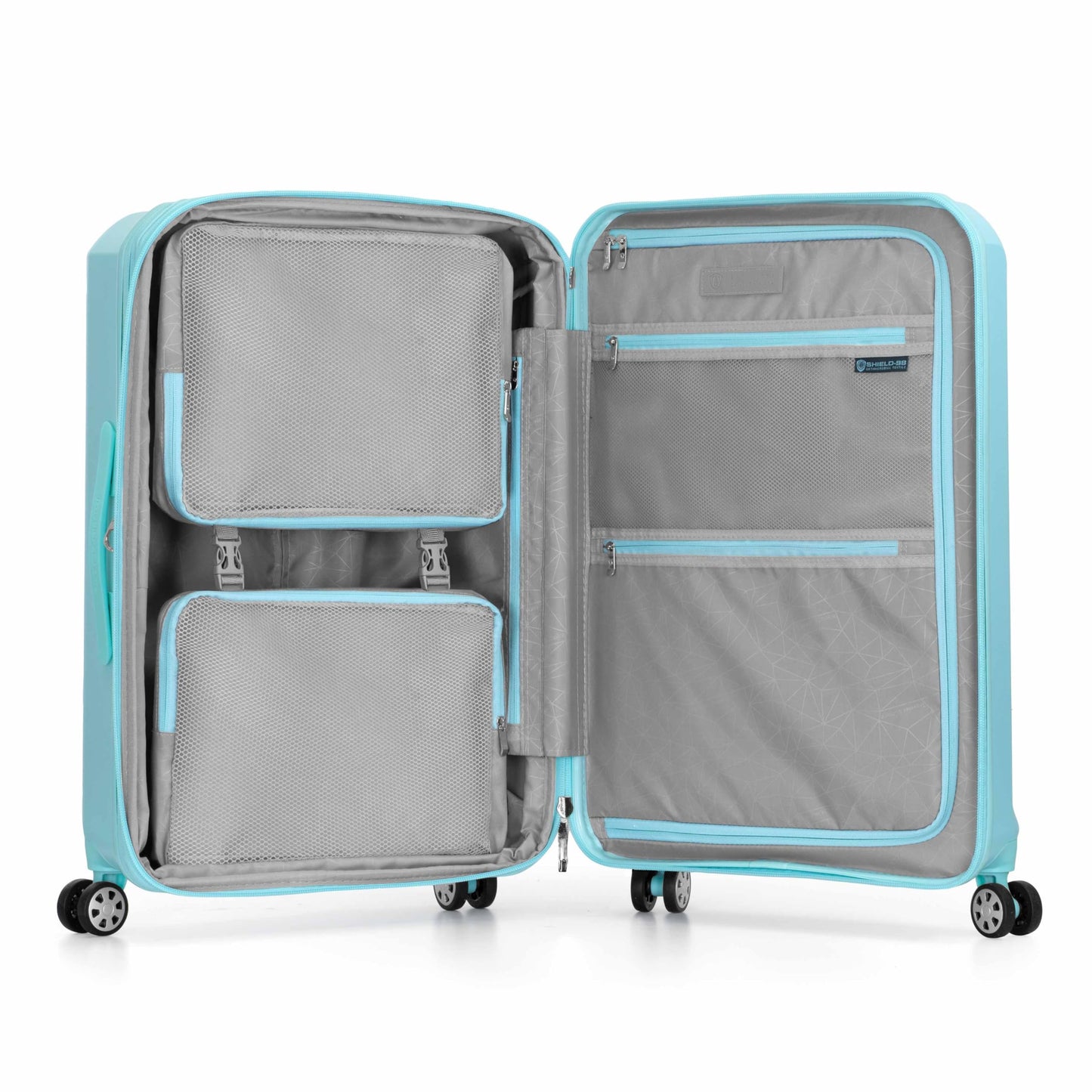 Traveler's Choice Pagosa Hardshell Expandable Luggage with Spinner Wheels, Slate Blue, 3-Piece Set (22/27/30)
