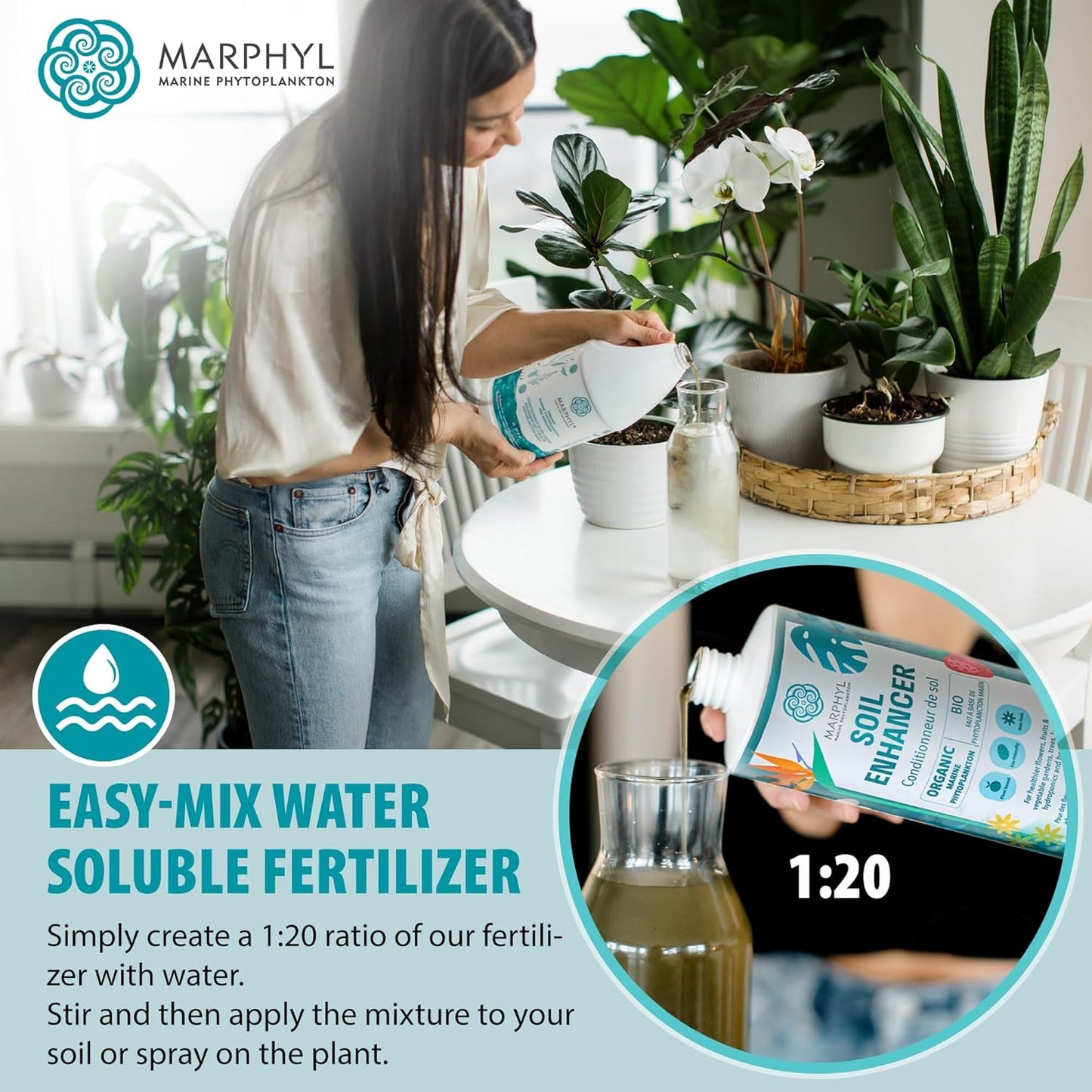 MARPHYL Universaldünger – Organischer, nährstoffreicher Dünger & Bodenverbesserer für Zimmer- & Gartenblumen, Gemüse, Sukkulenten, Bambus & Hydrokulturen