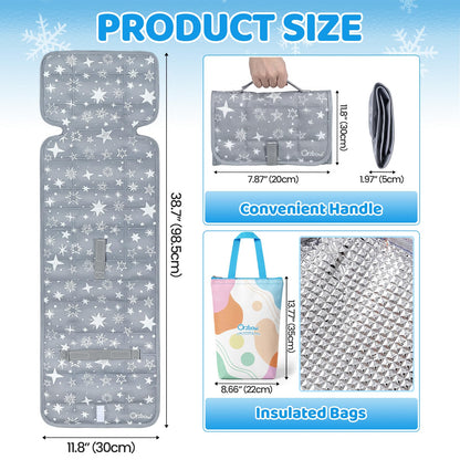 Orzbow Car Seat Cooling Pad with Insulated Bag, Carseat Cooler Pad for Babies Toddler Kids Infant, Portable Baby Cooling Pad for Hot Summer to Keep Comfortable, Blue