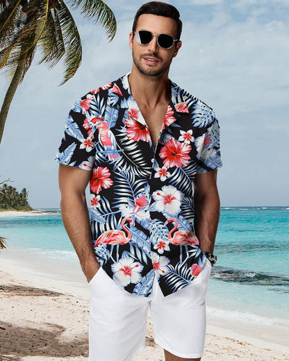 HMIYA Herren Hawaiihemden Kurzarm Button-Up Hemd Herren S-3XL
