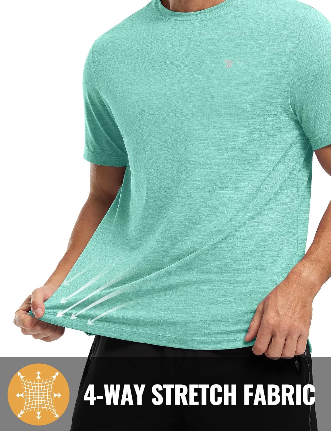 Rdruko Herren Kurzarm Trainingsshirts – Trockene Passform – Feuchtigkeitstransportierend – Für Laufen, Fitnessstudio, aktiven Sport