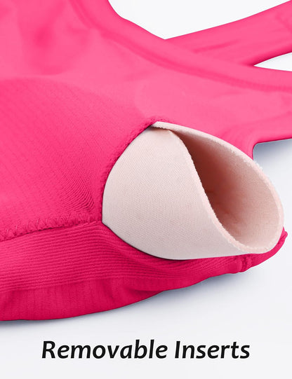 MathCat Workout Tank Tops für Damen mit integriertem BH, ärmellose Gym Tops Nahtlose Racerback Athletic Yoga Shirts