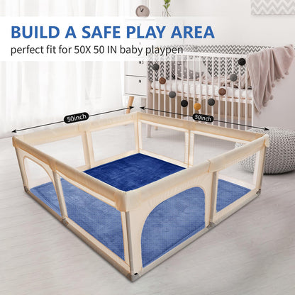 Huloo Sleep Ultra Soft Baby Spielmatte für den Boden, 3,3 cm dicke Elasti-Foam 127x127 cm Laufgittermatte für Kleinkinder, rutschfeste Rückseite, sicher zum Krabbeln und für die Bauchlage, Tatami-Stil (Dunkelgrau)