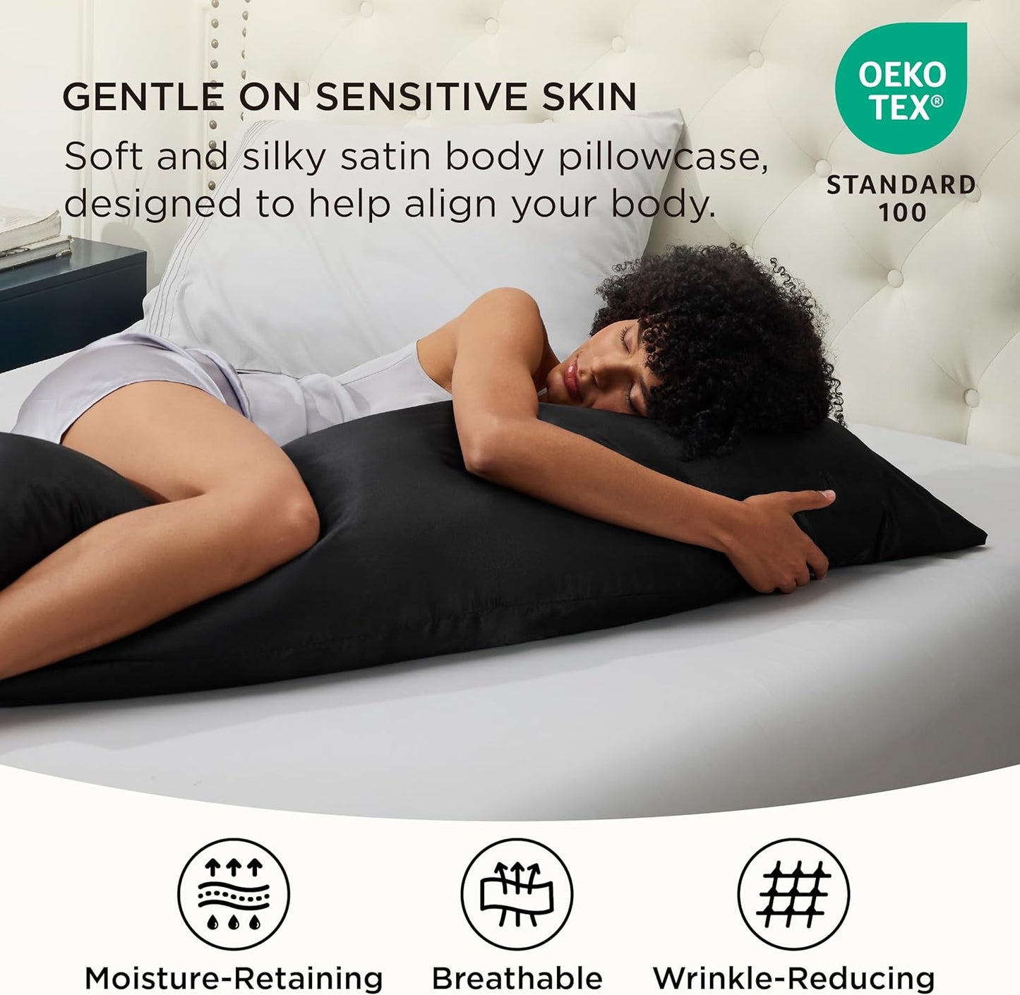 Bedsure Satin-Kissenbezug, Queen-Size, 2er-Pack, Seidenkissenbezügen ähnlich, seidige Kissenhüllen mit Hotelverschluss, Raumdeko, Valentinsgeschenke für Frauen und Männer, Grau, 50x75 cm