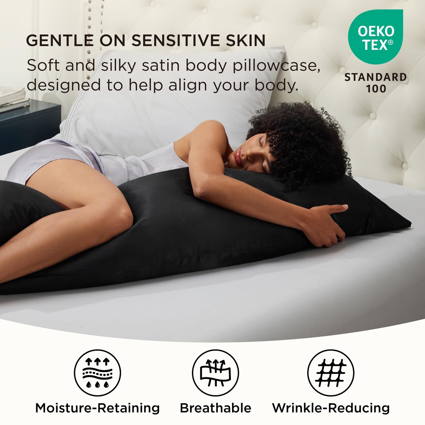 Bedsure Satin Pillow Case Queen Size 2 Pack, Similar to Silk Pillow Cases, Silky Pillowcase Covers for Hair and Skin with Envelope Closure, Gifts for Women Men, Grey, 20x30 Inches